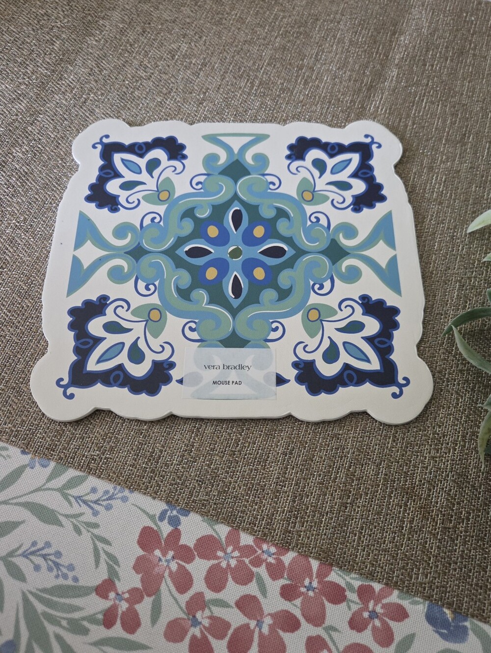 Vera Bradley Blue Green Floral Mouse Pad